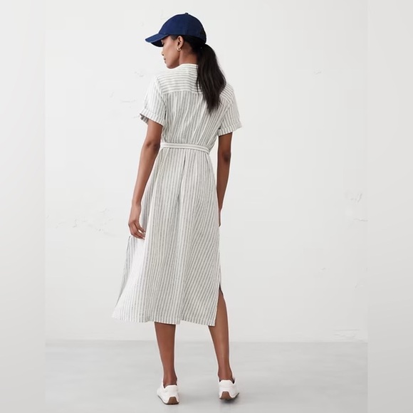 NWT! Banana Republic Linen-Blend Utility Midi Shift Dress - Multiple Sizes 🦋 - Picture 2 of 8